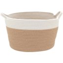 Ver imagem 4 de Cesta Decorativa Organizadora Cachepô Tecido Branco 3 Peças Allegra