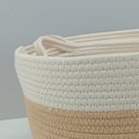 Ver imagem 2 de Cesta Decorativa Organizadora Cachepô Tecido Branco 3 Peças Allegra