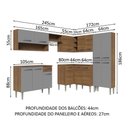 Ver mais imagens de Armário de Cozinha Completa de Canto 417cm Rustic-cinza Emilly Madesa 02 Rustic-cinza