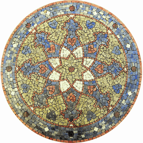 Mandala Indiana Piso Mosaico Noite Árabe 130cm