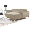 Ver imagem 3 de Sofá 3 Lugares Lisboa D07 com Chaise Direita 230cm Veludo Creme - D’Rossi