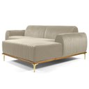 Ver imagem 4 de Sofá 3 Lugares Lisboa D07 com Chaise Direita 230cm Veludo Creme - D’Rossi
