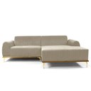 Ver imagem 1 de Sofá 3 Lugares Lisboa D07 com Chaise Direita 230cm Veludo Creme - D’Rossi