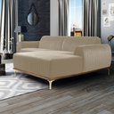 Ver imagem 2 de Sofá 3 Lugares Lisboa D07 com Chaise Direita 230cm Veludo Creme - D’Rossi