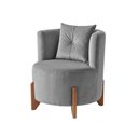 Ver imagem 6 de Kit 2 Poltronas Orgânica Curva Luna Veludo Cinza - Montanaris Decor