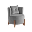 Ver imagem 5 de Kit 2 Poltronas Orgânica Curva Luna Veludo Cinza - Montanaris Decor