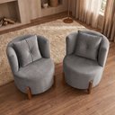 Ver imagem 3 de Kit 2 Poltronas Orgânica Curva Luna Veludo Cinza - Montanaris Decor