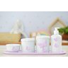 Kit Higiene Bebê Porcelana Borboleta Menina Lilás Quarto Bancada Banho Cuidados Recém Nascido K110 - 1