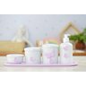 Kit Higiene Bebê Porcelana Borboleta Menina Lilás Quarto Bancada Banho Cuidados Recém Nascido K110 - 5