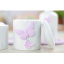 Ver imagem 4 de Kit Higiene Bebê Porcelana Borboleta Menina Lilás Quarto Bancada Banho Cuidados Recém Nascido K110