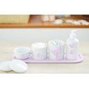 Ver imagem 6 de Kit Higiene Bebê Porcelana Borboleta Menina Lilás Quarto Bancada Banho Cuidados Recém Nascido K110