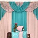 Ver imagem 1 de Cortina Mariela Varão Duplo Malha 3,00m x 2,60m Sala Quarto - Rosê e Tifani