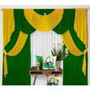 Ver imagem 2 de Cortina Larissa Varão Duplo Malha 3,00M x 2,60M Sala Quarto - Verde Amarelo