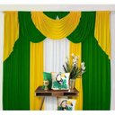 Ver imagem 1 de Cortina Larissa Varão Duplo Malha 3,00M x 2,60M Sala Quarto - Verde Amarelo