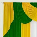 Ver imagem 4 de Cortina Larissa Varão Duplo Malha 3,00M x 2,60M Sala Quarto - Verde Amarelo