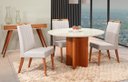 Ver imagem 1 de Mesa de jantar + 4 cadeiras Milão Tampo 120cm Castanho claro