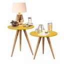 Ver imagem 3 de Conjunto Mesa Mesinha Apoio e Lateral Pés Palito Amarelo