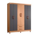 Ver imagem 1 de Guarda Roupa Mobi 6 Portas 2 Portas Freijo com Titanium - Albatroz