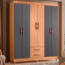 Ver imagem 2 de Guarda Roupa Mobi 6 Portas 2 Portas Freijo com Titanium - Albatroz