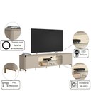 Ver imagem 4 de Rack para TV Santorini 239cm Tauari Off White Flex para Sala