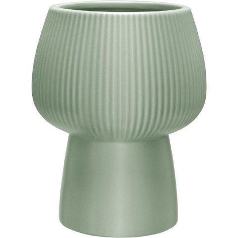 Cachepô Vaso Decorativo Planta Home&co Cerâmica 16x12x12cm Verde