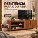Ver imagem 4 de Rack para TV 2 Portas 180cm Nature em Madeira Maciça - Rústico Escuro