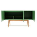 Ver mais imagens de Balcão Buffet Aparador Lenny 139 Cm 3 Portas Laca com Madeirado