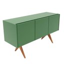 Ver imagem 3 de Balcão Buffet Aparador Lenny 139 Cm 3 Portas Laca com Madeirado