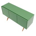 Ver imagem 7 de Balcão Buffet Aparador Lenny 139 Cm 3 Portas Laca com Madeirado