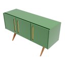 Ver imagem 4 de Balcão Buffet Aparador Lenny 139 Cm 3 Portas Laca com Madeirado