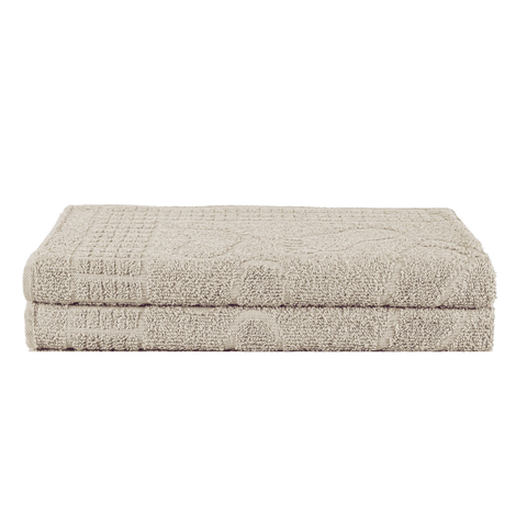Kit 2 Tolhas De Piso Pezinho LuxuSoft BathMat Alta Absorção:Bege