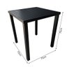 Mesa Tampo Ripado Quadrada 0.75x0.75m Alumínio Preta - 3