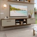 Ver imagem 1 de Rack Suspenso para Tv até 80 Polegadas 218 Cm 2 Portas Rustic/crema Agata Madesa
