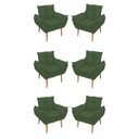 Ver imagem 1 de Kit 6 Poltronas de Luxo Opala Suede - Verde