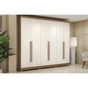 Ver imagem 1 de Guarda Roupa Casal 6 Portas e 3 Gavetas C/ Pés Cb03t580 Canela/off White - Kappesberg