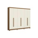 Ver imagem 2 de Guarda Roupa Casal 6 Portas e 3 Gavetas C/ Pés Cb03t580 Canela/off White - Kappesberg