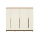 Ver imagem 3 de Guarda Roupa Casal 6 Portas e 3 Gavetas C/ Pés Cb03t580 Canela/off White - Kappesberg