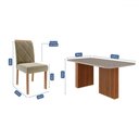 Ver imagem 3 de Mesa de Jantar 6 Lugares Ester Fernanda com Vidro Ripado Cinamomo/off White/joli - Cimol