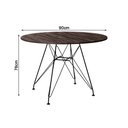 Ver imagem 3 de Conjunto Mesa de Jantar Redonda 90cm Amêndoa com 4 Poltronas Pretas Ferro Preto Marrom