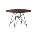 Ver imagem 5 de Conjunto Mesa de Jantar Redonda 90cm Amêndoa com 4 Poltronas Pretas Ferro Preto Marrom