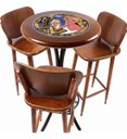 Ver imagem 1 de Conjunto Mesa Bistrô Alta Redonda 60cm + 3 Banquetas Bar Varanda - Go Hard Or Go Home - Natural