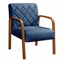 Ver imagem 2 de Conjunto 4 Poltronas Lara Cadeira decorativa Sala, Recepção - Linho Azul