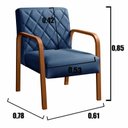 Ver imagem 5 de Conjunto 4 Poltronas Lara Cadeira decorativa Sala, Recepção - Linho Azul