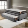 Bicama Box Solteiro Suede Cinza 88x188 com Colchão Bogotá Molas Ultralastic Inducol - 3
