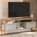 Ver imagem 2 de Rack Bancada de TV 70 Polegadas 2 Portas Agata L06 Nature/Off White - Mpozenato