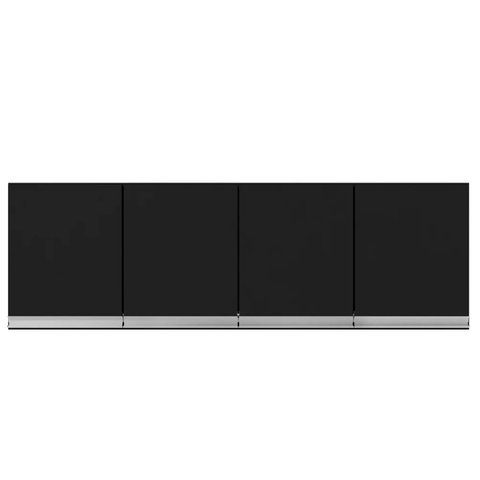 Armário Aéreo Cozinha Andréia 4 Portas 150 Cm Preto Ajl Móveis