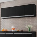 Ver imagem 3 de Armário Aéreo Cozinha Andréia 4 Portas 150 Cm Preto Ajl Móveis