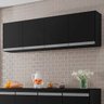 Armário Aéreo Cozinha Andréia 4 Portas 150 Cm Preto Ajl Móveis - 3