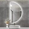 Espelho Meia Lua Moderno de Led Claro Blogueira 100x60 com Bateria - 1