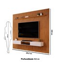 Ver imagem 6 de Painel com Bancada para Tv até 75 Polegadas Ripado Dj Móveis Trento 275 Freijó Off